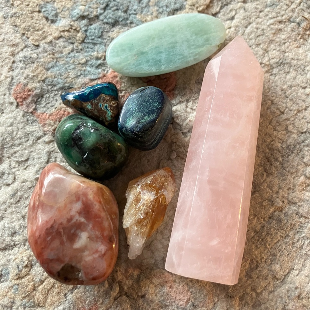 Crystal Assortment Pink Quartz Tower Citrine